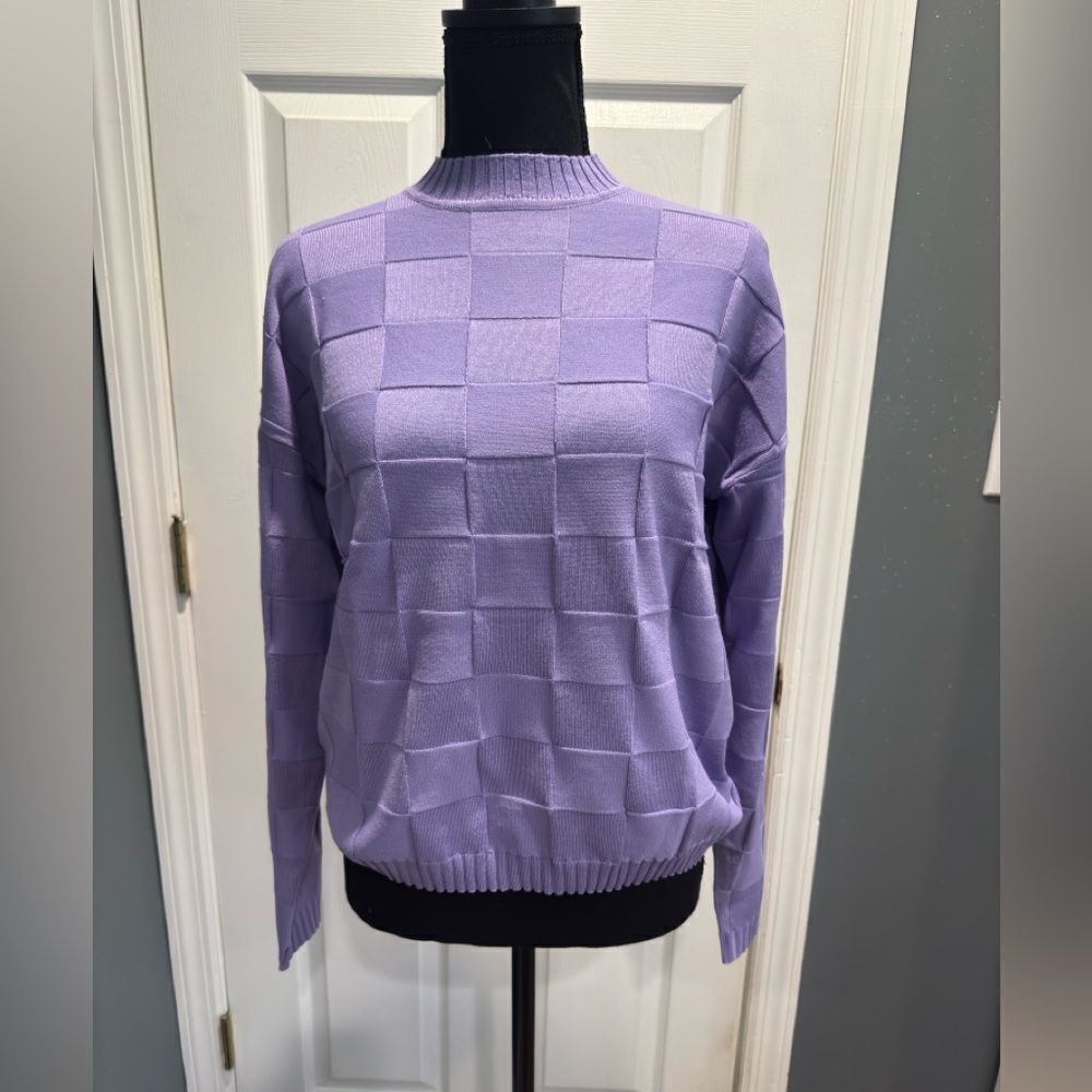 Lilac Square Knit Oversized Sweater in US size small